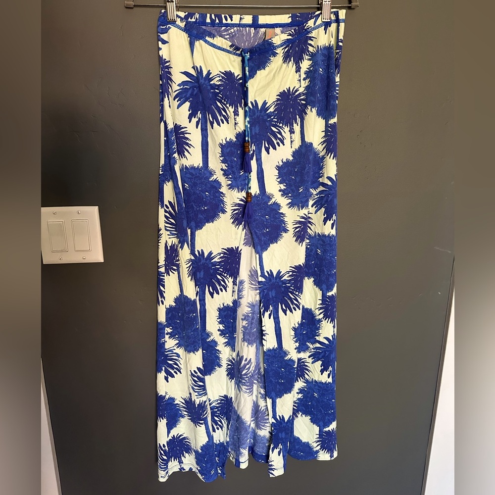 Maaji Blue and lime Palm Tree Print Skirt